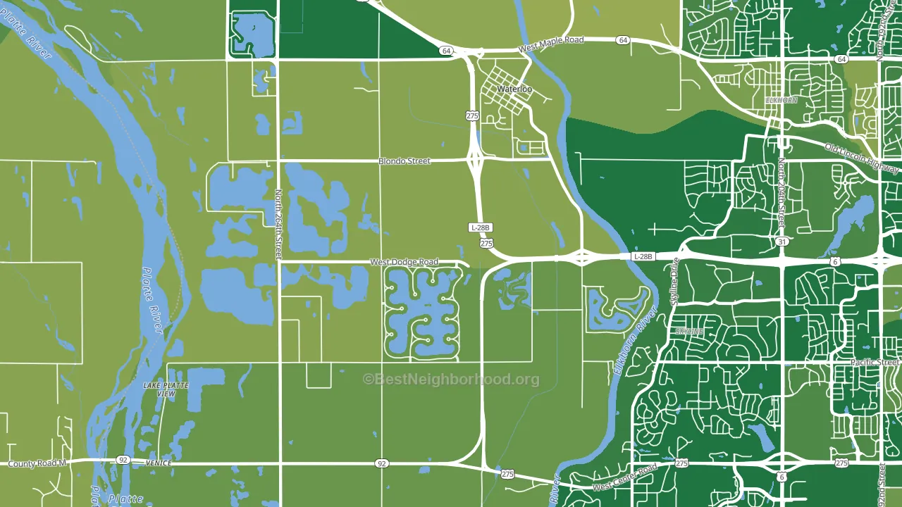 68069, NE block-group voter-turnout map