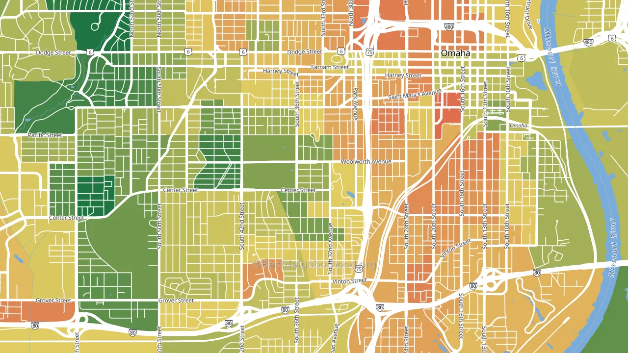 68105, NE block-group voter-turnout map