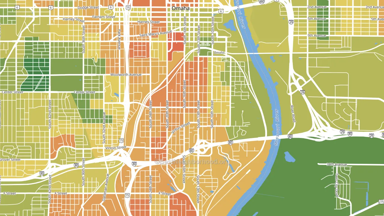 68108, NE block-group voter-turnout map