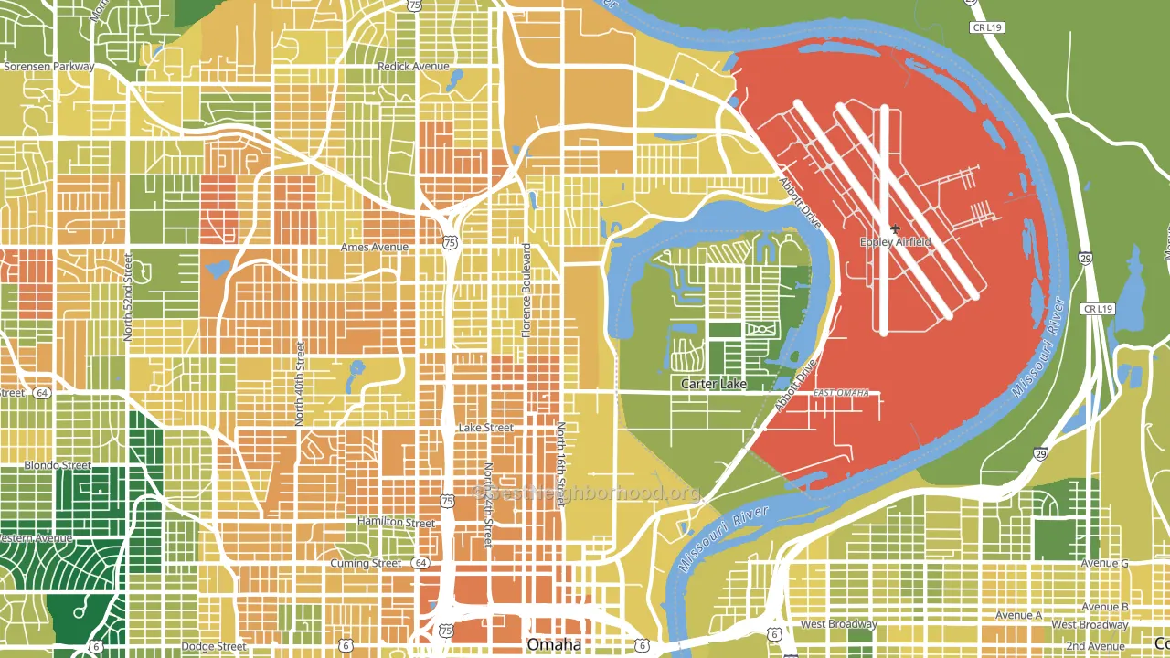 68110, NE block-group voter-turnout map
