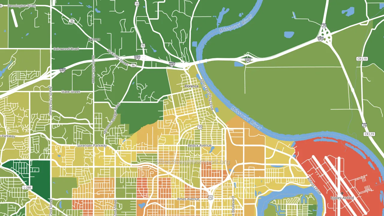 68112, NE block-group voter-turnout map