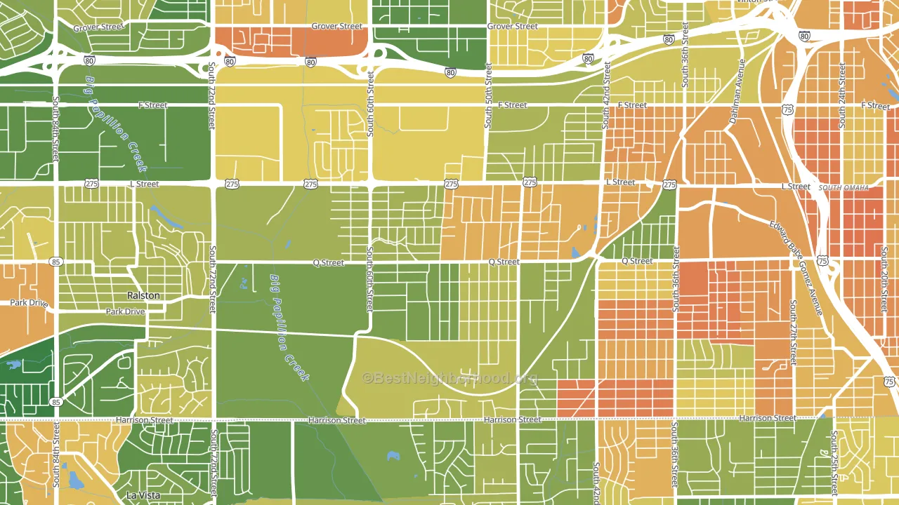 68117, NE block-group voter-turnout map