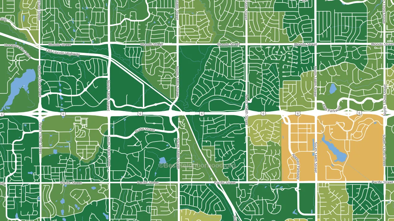 68118, NE block-group voter-turnout map