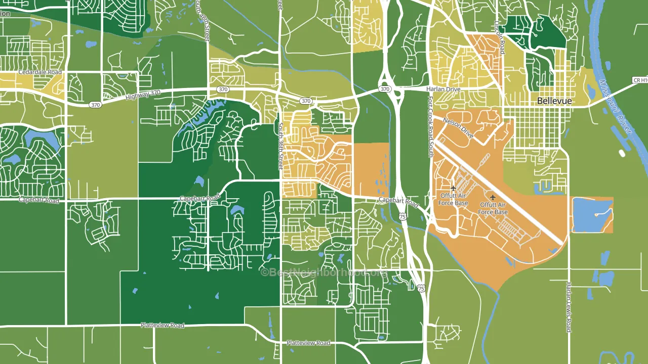 68123, NE block-group voter-turnout map