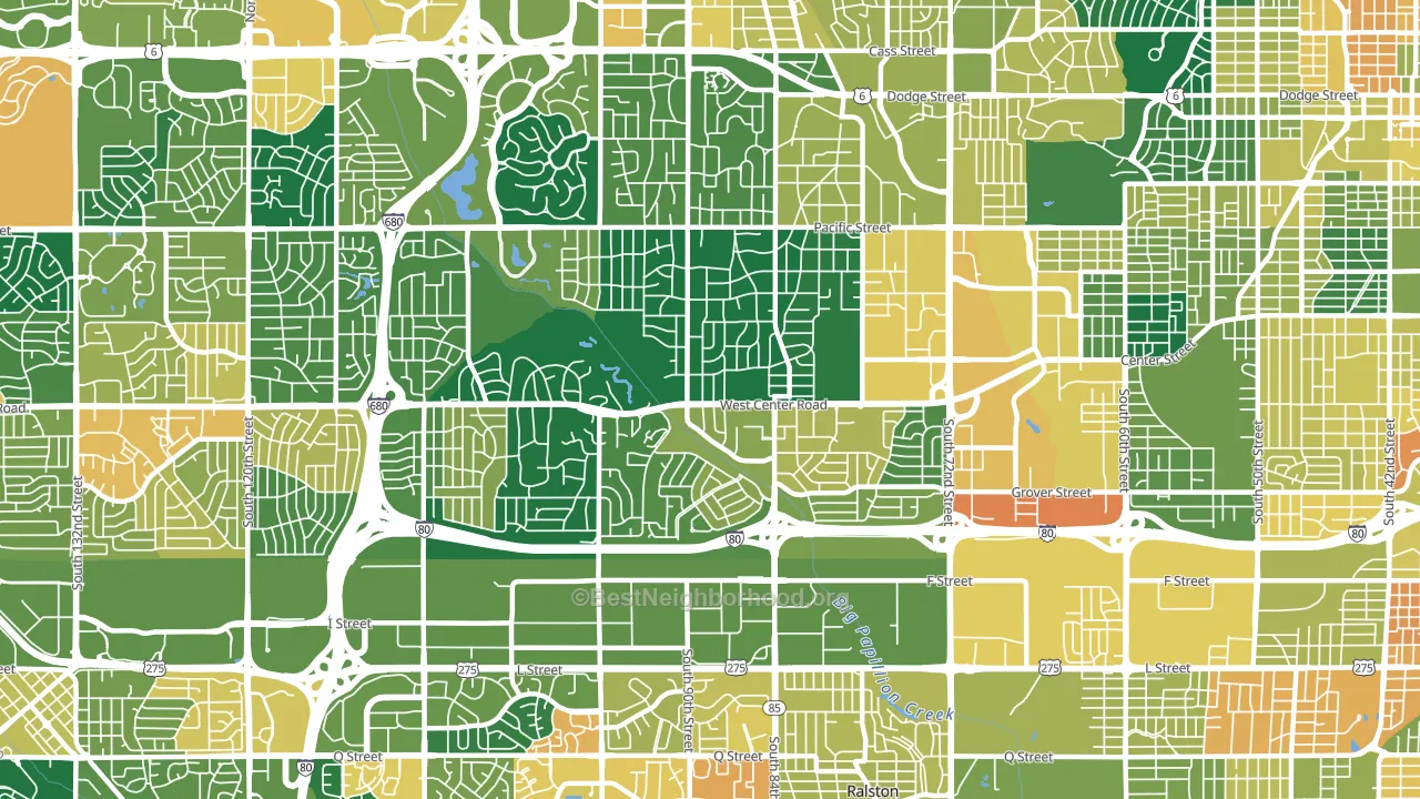 68124, NE block-group voter-turnout map