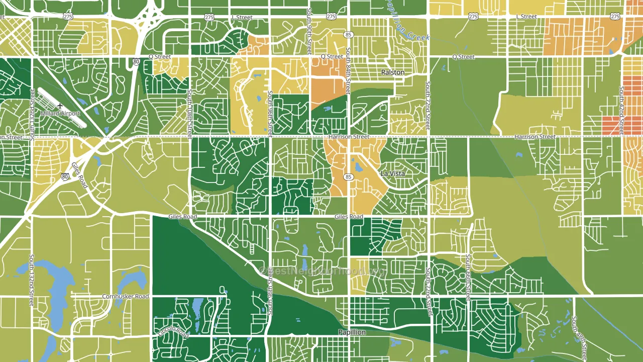 68128, NE block-group voter-turnout map