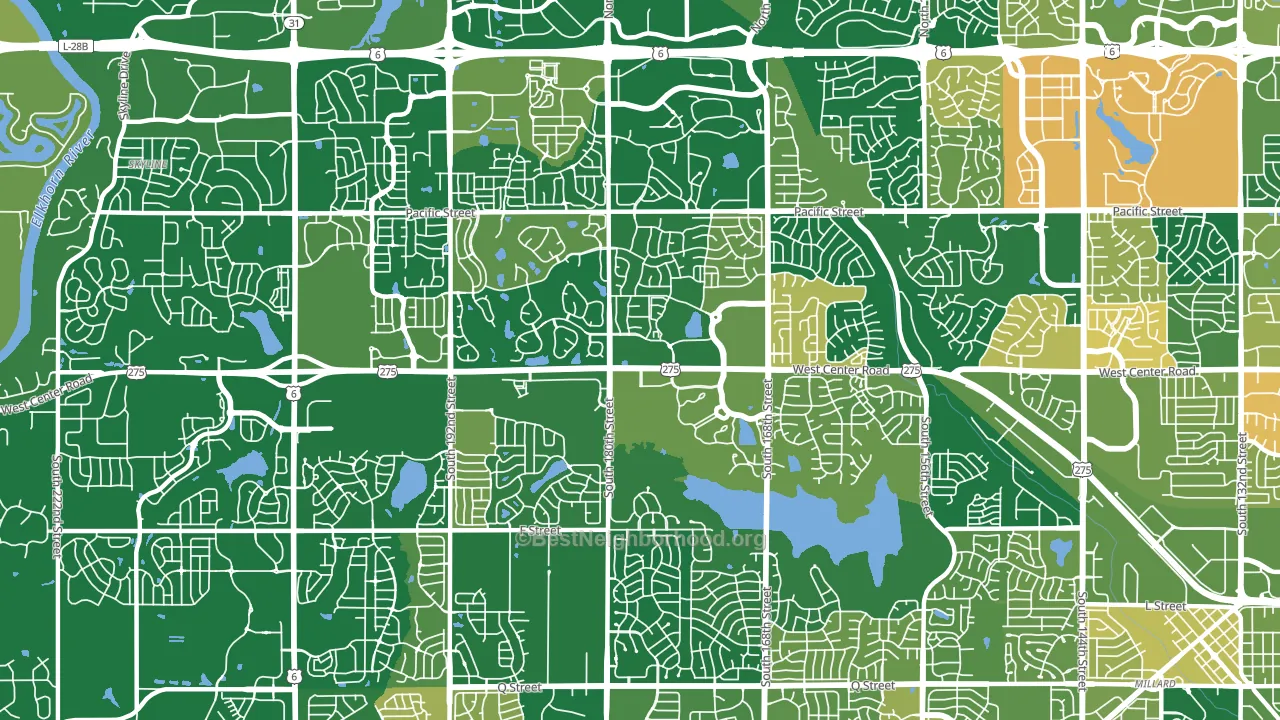 68130, NE block-group voter-turnout map