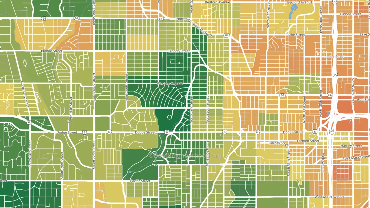 68132, NE block-group voter-turnout map