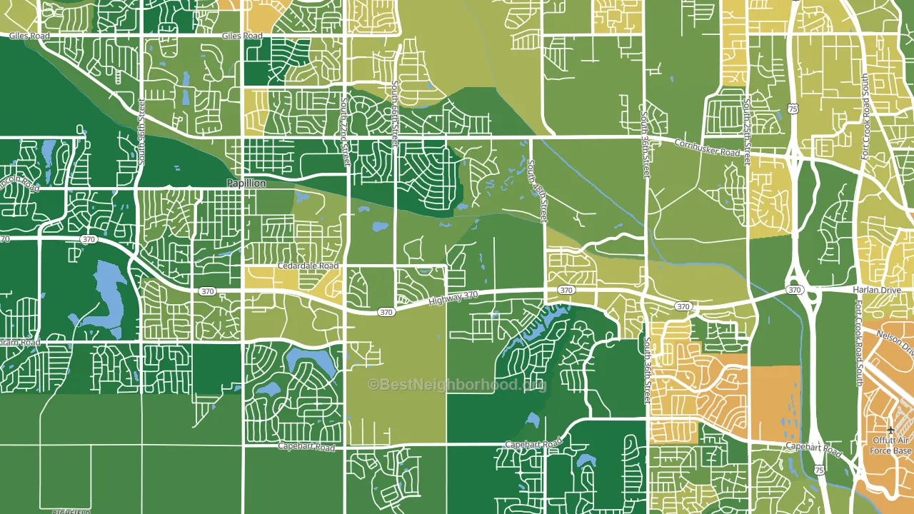68133, NE block-group voter-turnout map