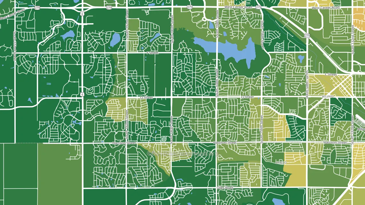 68135, NE block-group voter-turnout map