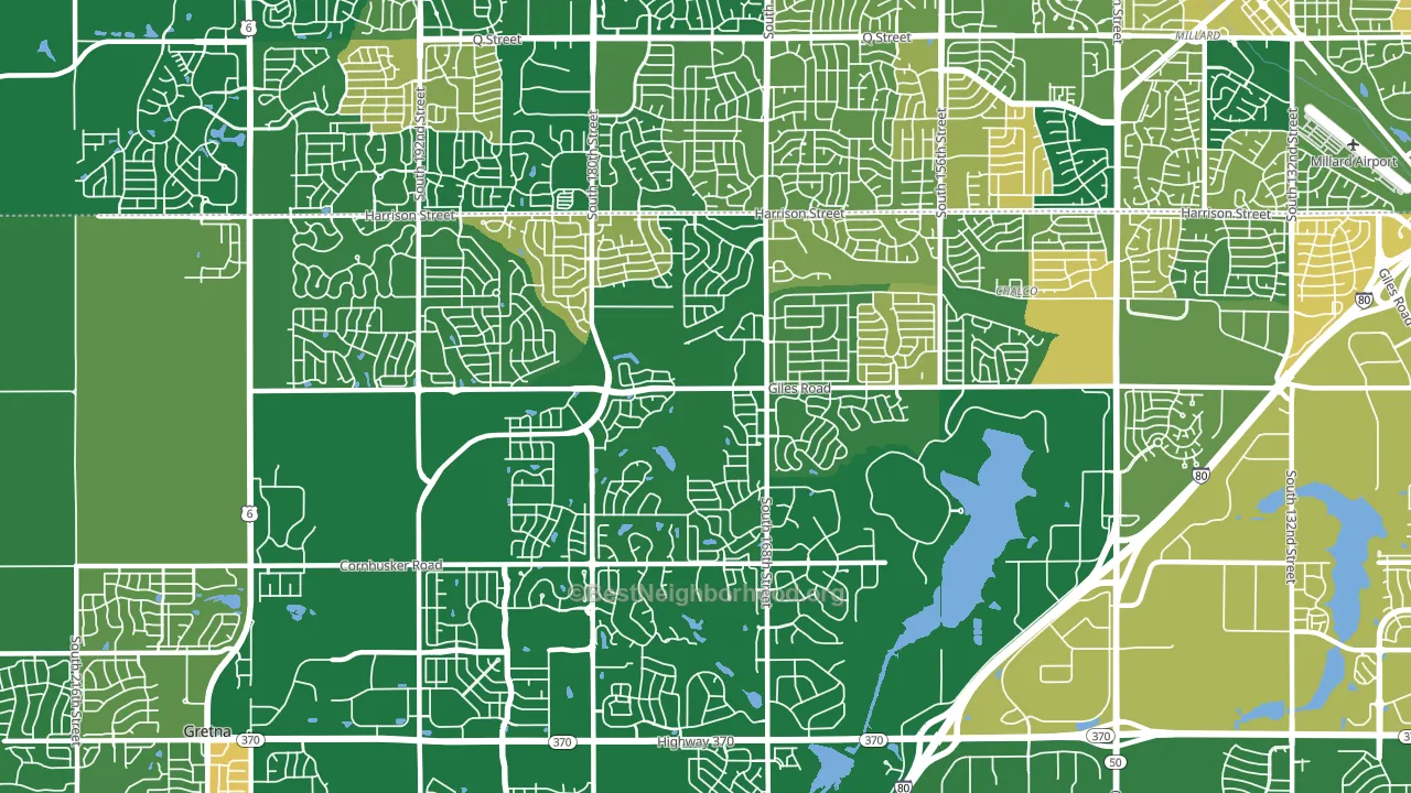 68136, NE block-group voter-turnout map