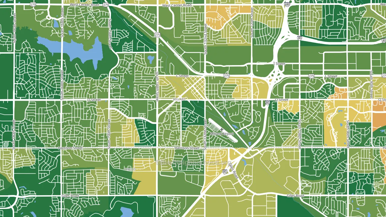 68137, NE block-group voter-turnout map