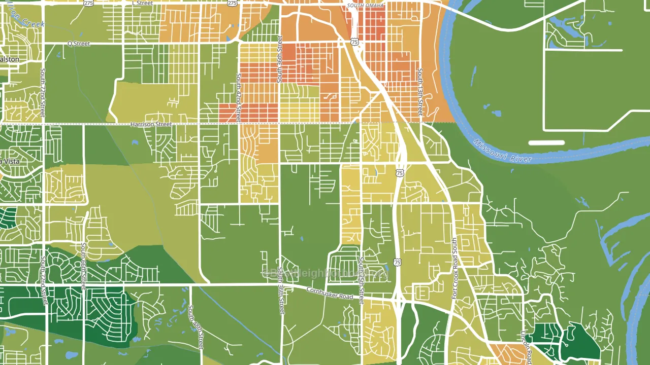 68147, NE block-group voter-turnout map