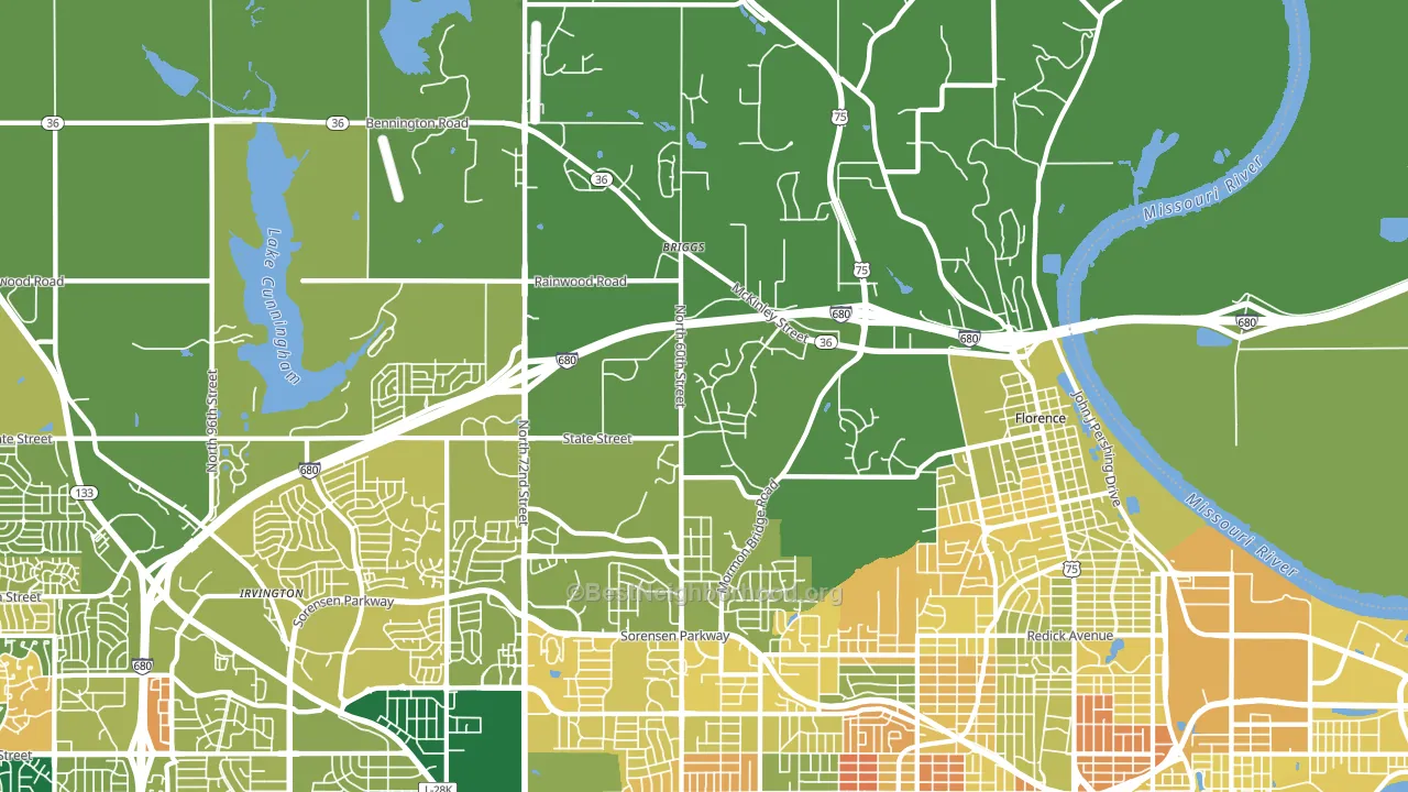 68152, NE block-group voter-turnout map