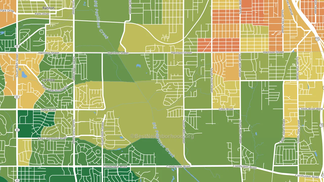 68157, NE block-group voter-turnout map