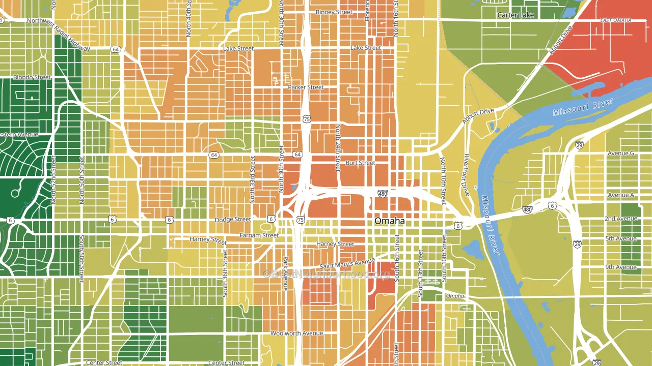 68178, NE block-group voter-turnout map