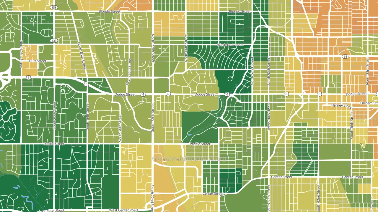 68182, NE block-group voter-turnout map