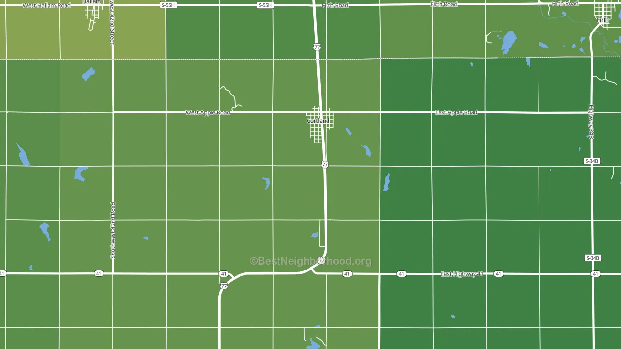 68331, NE block-group voter-turnout map