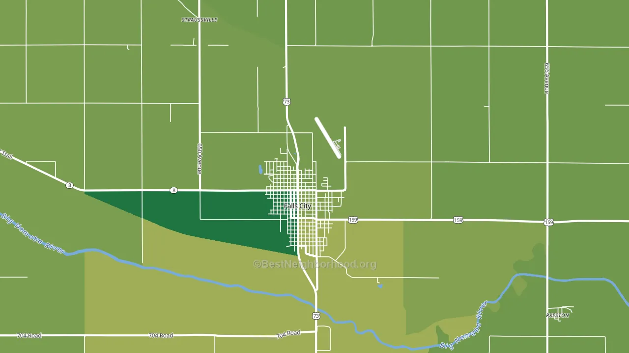 68355, NE block-group voter-turnout map