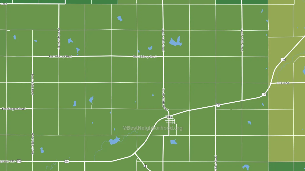 68357, NE block-group voter-turnout map
