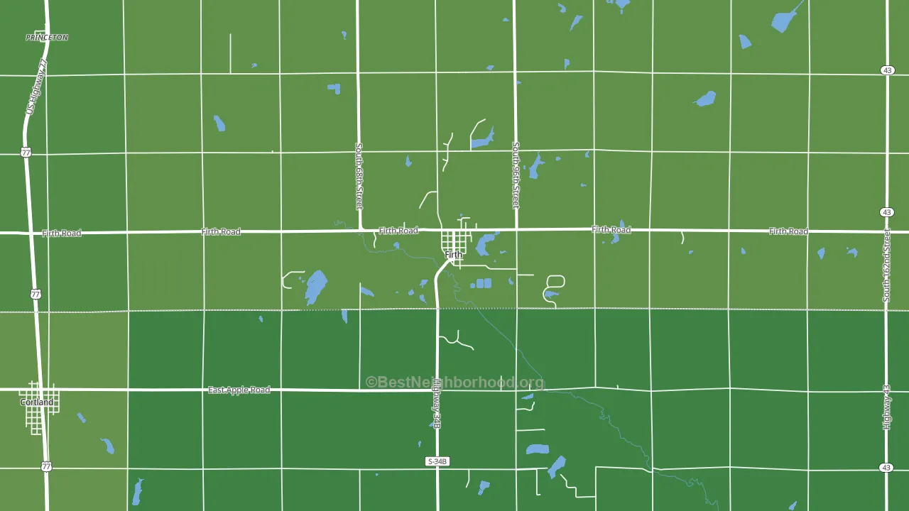 68358, NE block-group voter-turnout map
