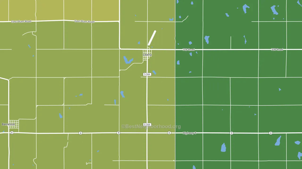 68381, NE block-group voter-turnout map