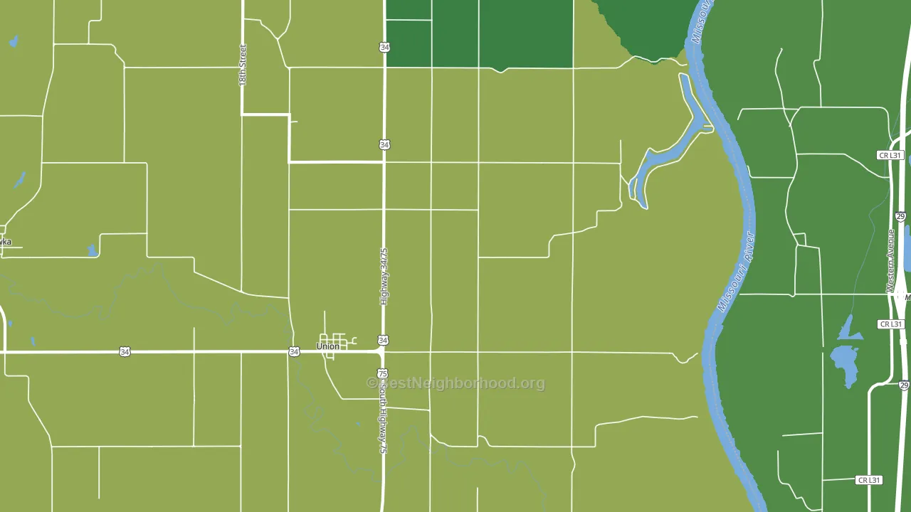 68455, NE block-group voter-turnout map