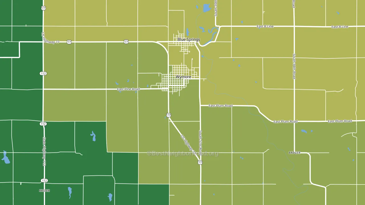 68466, NE block-group voter-turnout map