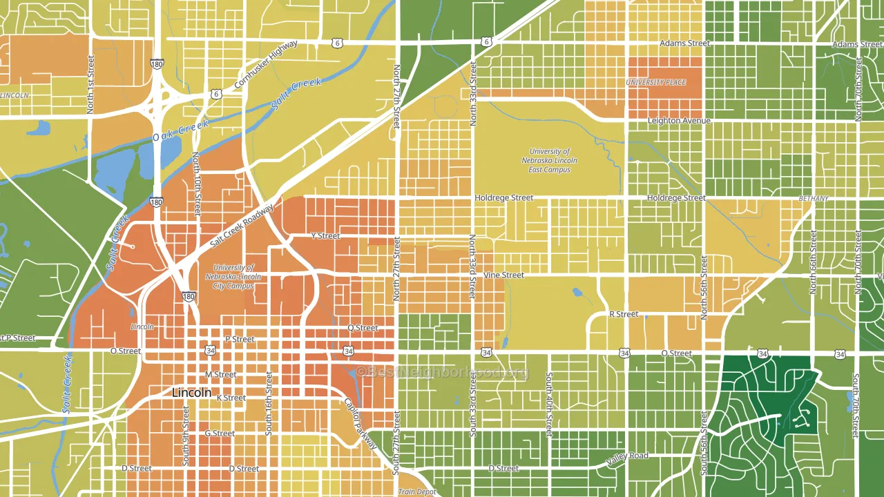 68503, NE block-group voter-turnout map