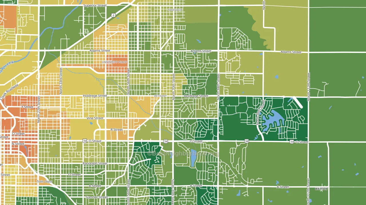 68505, NE block-group voter-turnout map
