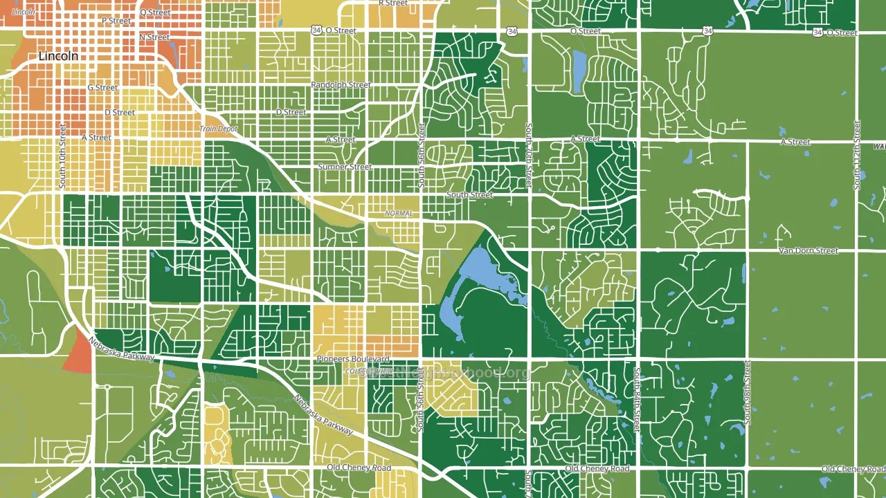 68506, NE block-group voter-turnout map