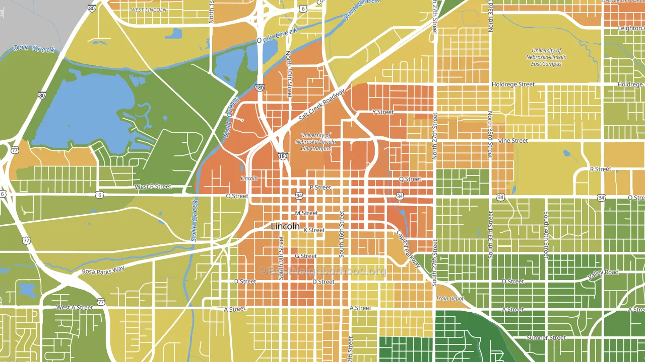 68508, NE block-group voter-turnout map