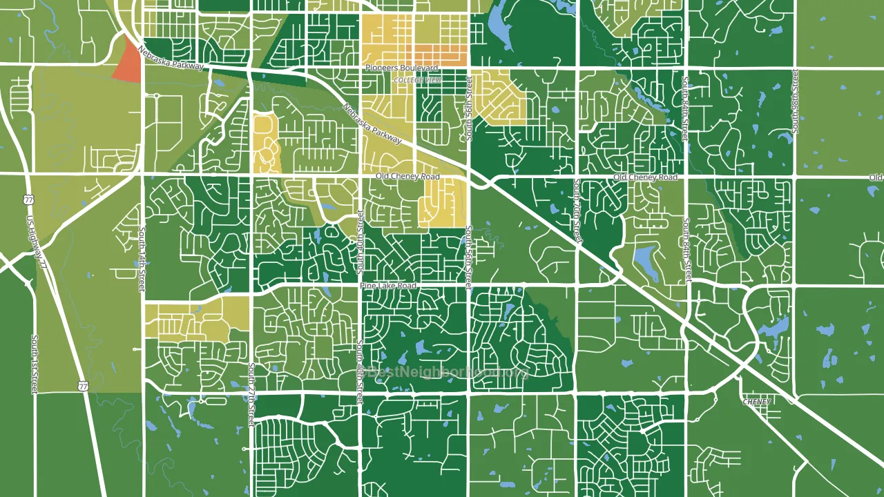 68516, NE block-group voter-turnout map