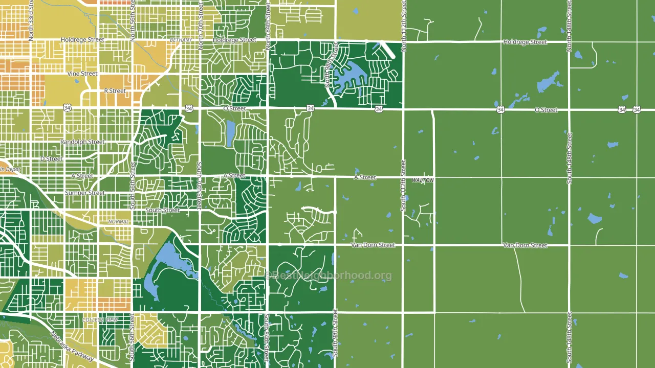 68520, NE block-group voter-turnout map