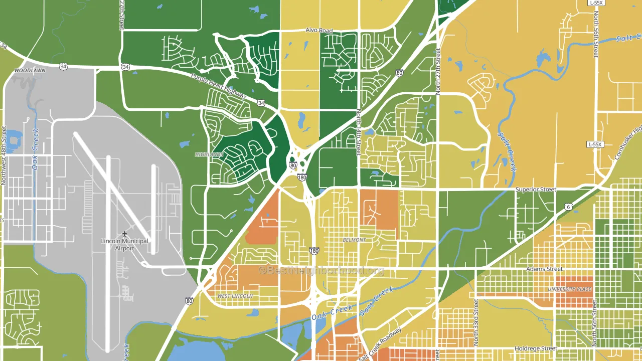 68521, NE block-group voter-turnout map