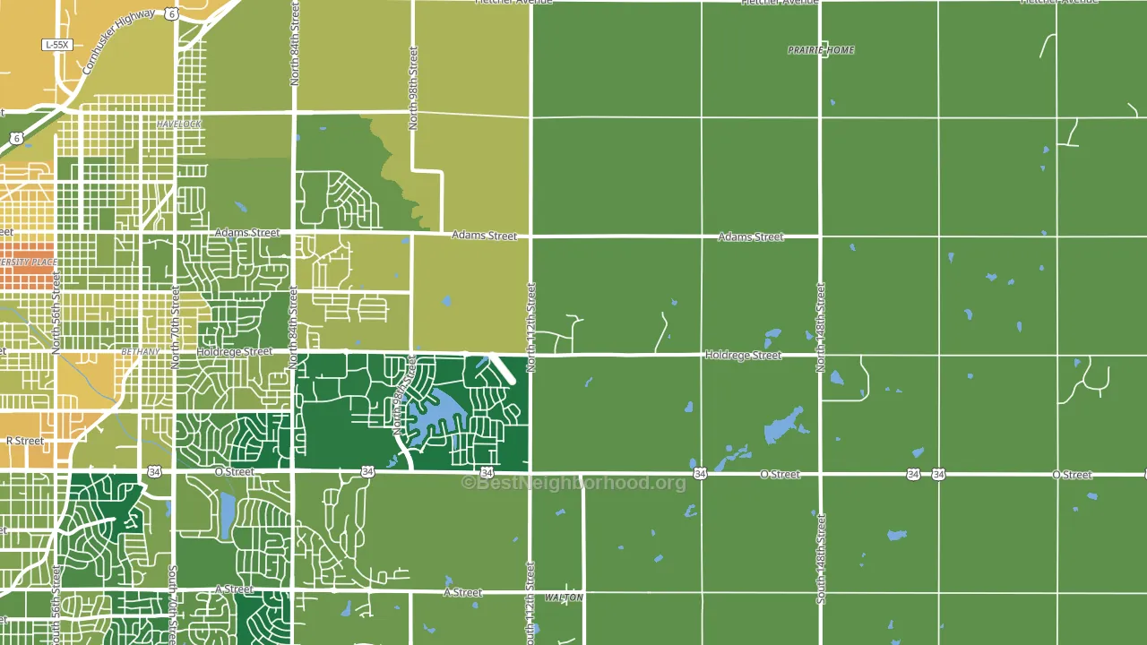 68527, NE block-group voter-turnout map