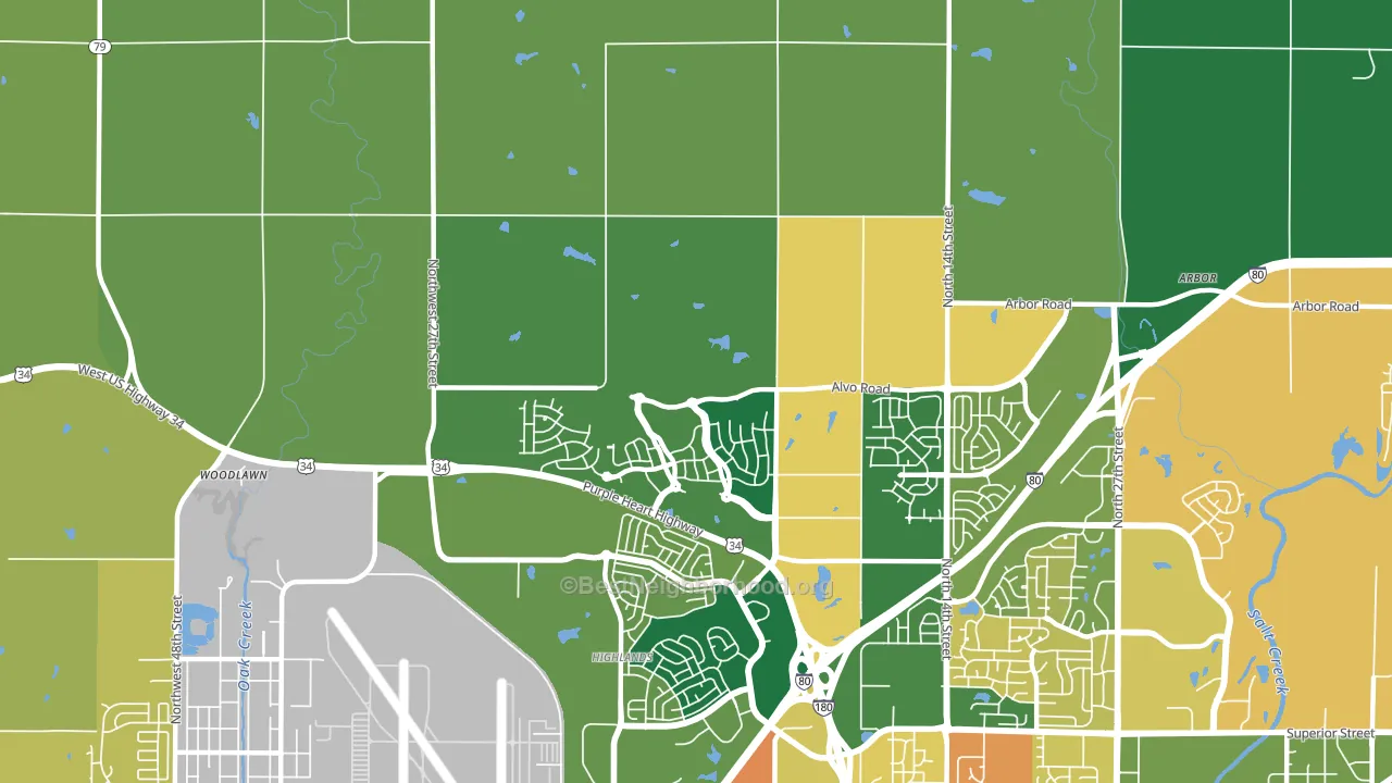 68531, NE block-group voter-turnout map