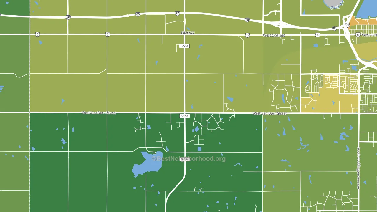 68532, NE block-group voter-turnout map