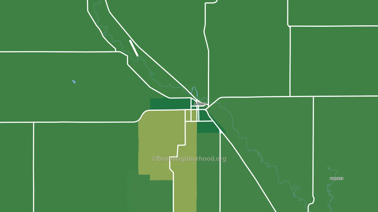 68620, NE block-group voter-turnout map