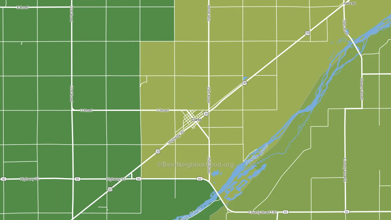 68628, NE block-group voter-turnout map