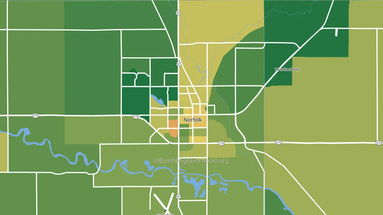 68701, NE block-group voter-turnout map