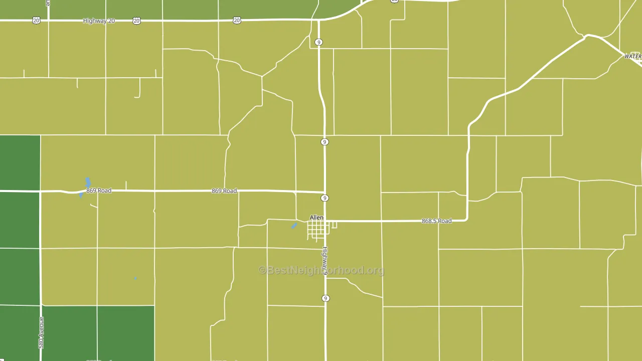 68710, NE block-group voter-turnout map