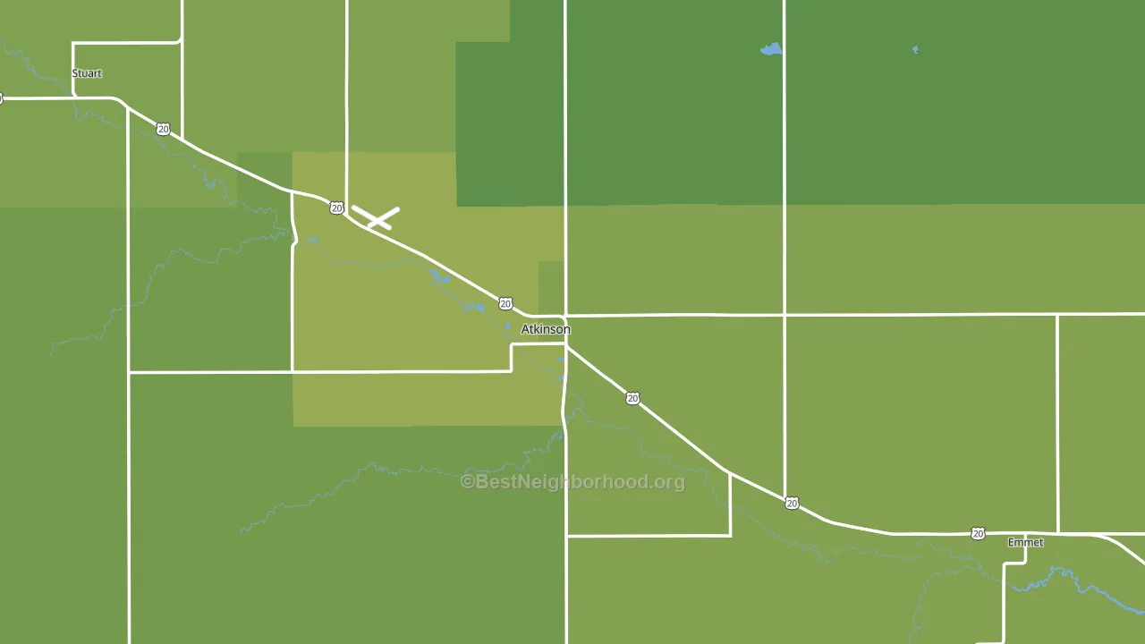 68713, NE block-group voter-turnout map