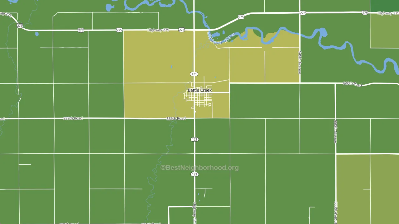 68715, NE block-group voter-turnout map