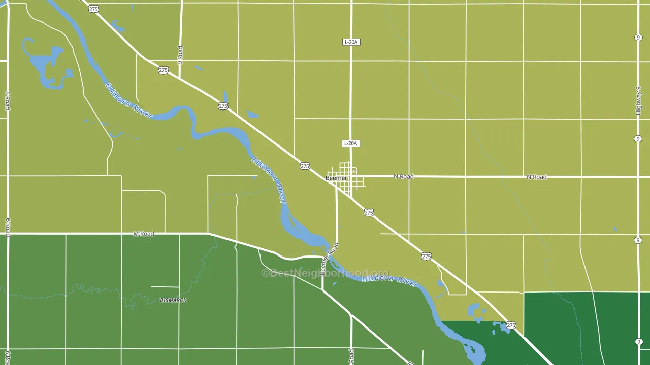 68716, NE block-group voter-turnout map