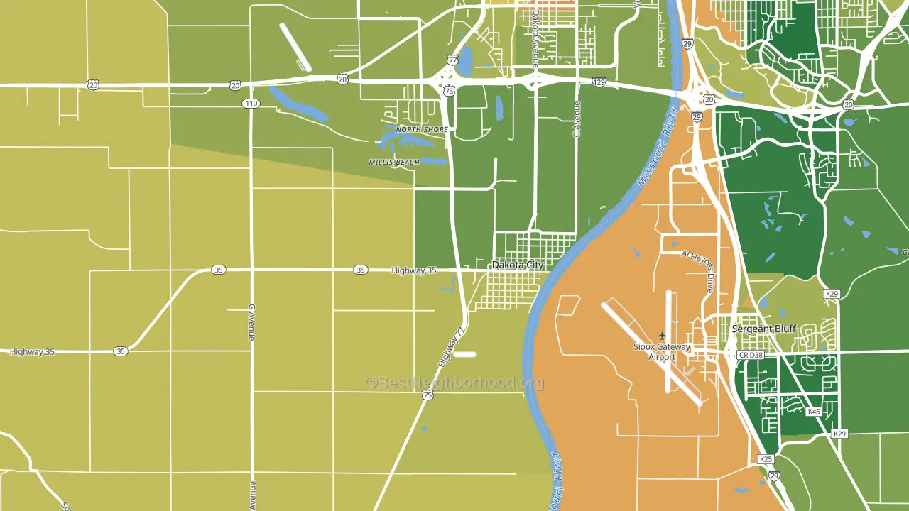 68731, NE block-group voter-turnout map