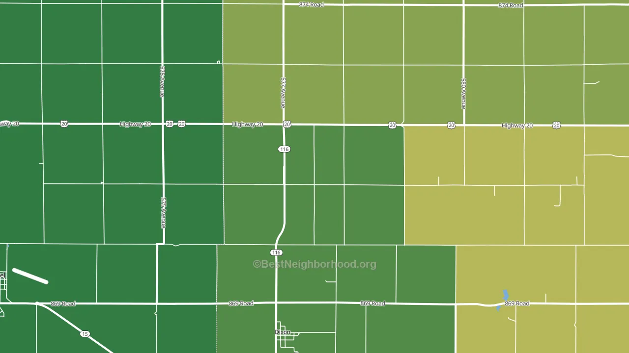 68732, NE block-group voter-turnout map