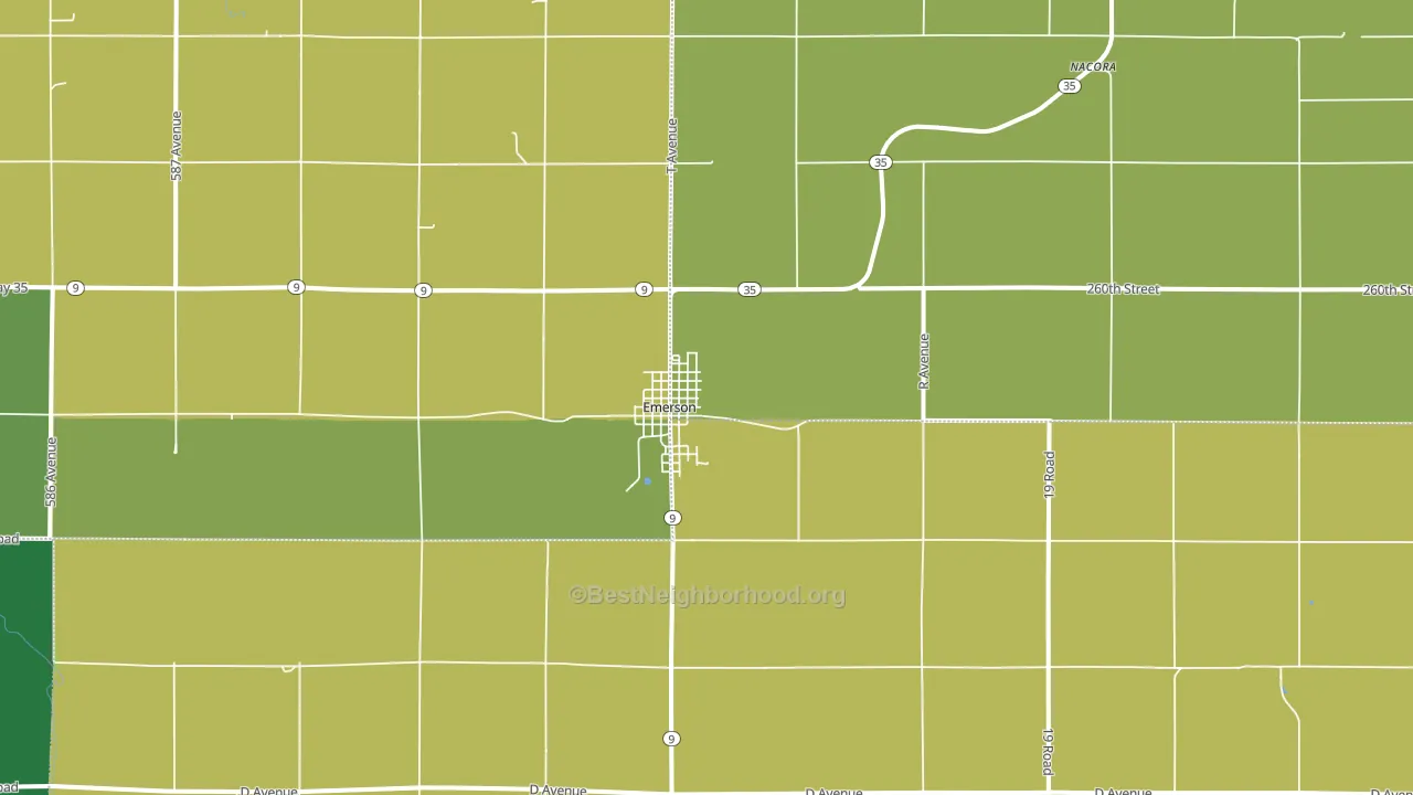 68733, NE block-group voter-turnout map