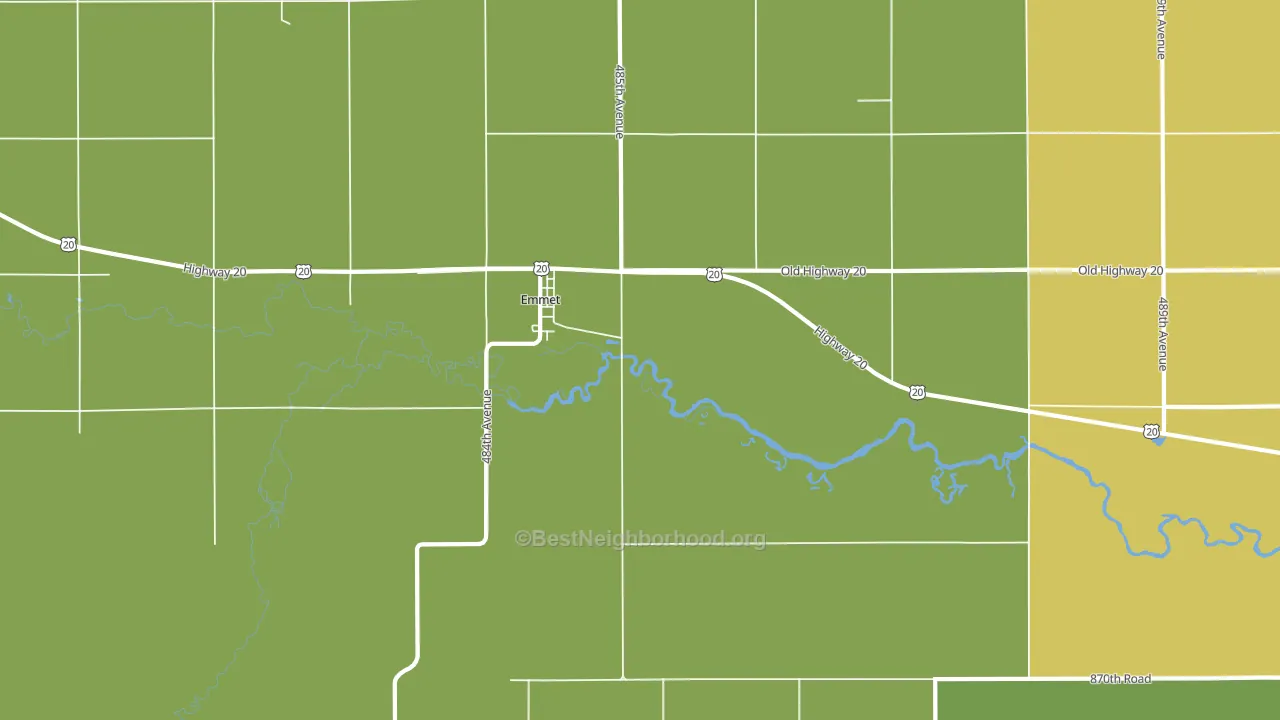 68734, NE block-group voter-turnout map