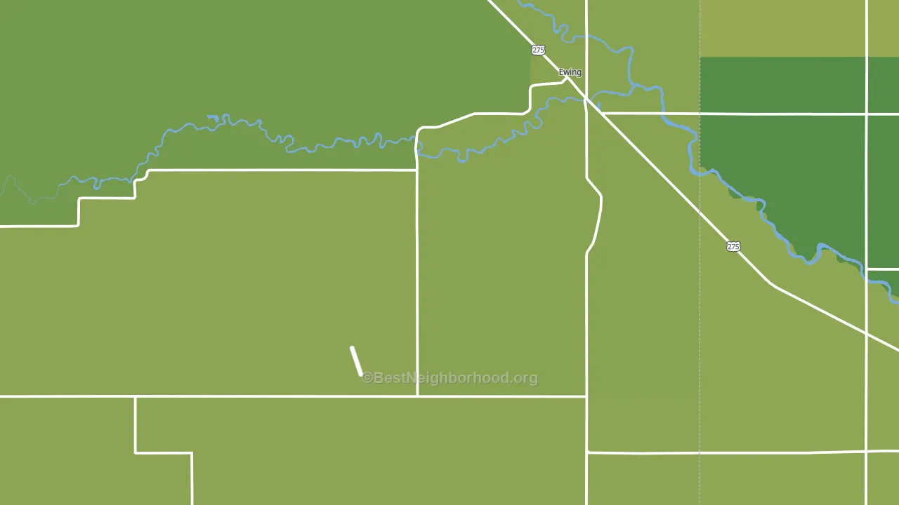 68735, NE block-group voter-turnout map